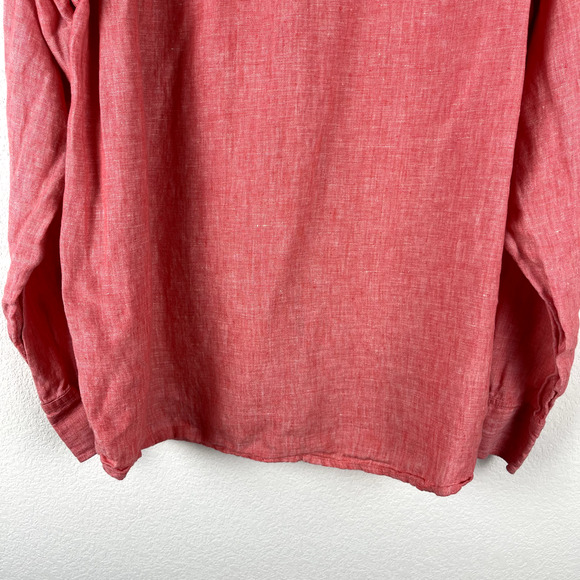 Tommy Bahama Linen Shirt Mens XL Pink Red Relaxed Button Up Hawaiian Tropical - Picture 9 of 13